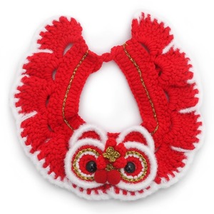 Collar para Gato Hoopet Huayuan, Bufanda Tejida Roja y Blanca, Accesorio de Invierno para Mascotas de Raza Pequeña - Product Image 5