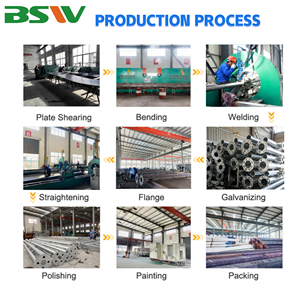 Bosiwei-farola Solar de poste galvanizado, farola Led de Metal cónico/octogonal - Product Image 3