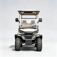 Voiturette de golf de luxe 4 places électrique avec sièges et couleurs personnalisables, résistante à la chaleur, batterie au lithium, rehaussée, tout-terrain, pour villas, hôtels, complexes hôteliers