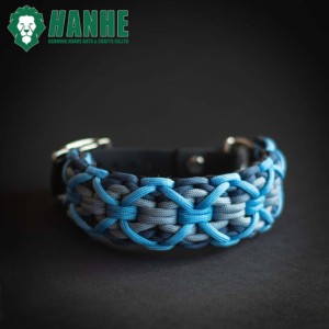 Personalizado de lujo México hecho a mano anudado Tweed doble X encanto tejido trenzado Paracord perro <span class=keywords><strong>Collar</strong></span> para perros pequeños y grandes - Product Image 3