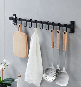 Venta caliente Estante de almacenamiento para el hogar Montado en la pared Gancho colgante Riel Metal Utensilios de cocina Almacenamiento - Product Image 2