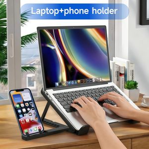 Adjustable Laptop Riser Stand Ergonomic <b>Computer</b> <b>Desk</b> Stand With Phone Holder for Notebook Macbook - Product Image 5