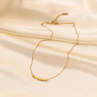 YWXS Ensemble de bijoux collier et bracelet pour amies en acier inoxydable plaqué or 18 carats, design simple et tendance, motif argent brisé, petit carré