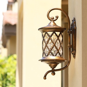 Outdoor IP65 Waterproof LED Wall Lamp Brushed Antique Brass Aluminum <strong>Vintage</strong> Luxury Decorative Wall <strong>Light</strong> for Garden Balcony - Product Image 3