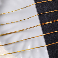 Chaîne en or 18 carats Collier en acier inoxydable Boîte à vagues d'eau Chaînes Figaro Corde à chevrons Chaîne Cuabn Bijoux