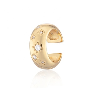 Boucles d'oreilles élégantes Vintage Chunky 14k plaqué or Scream Pretty Celestial Silver Ear Cuff - Product Image 6