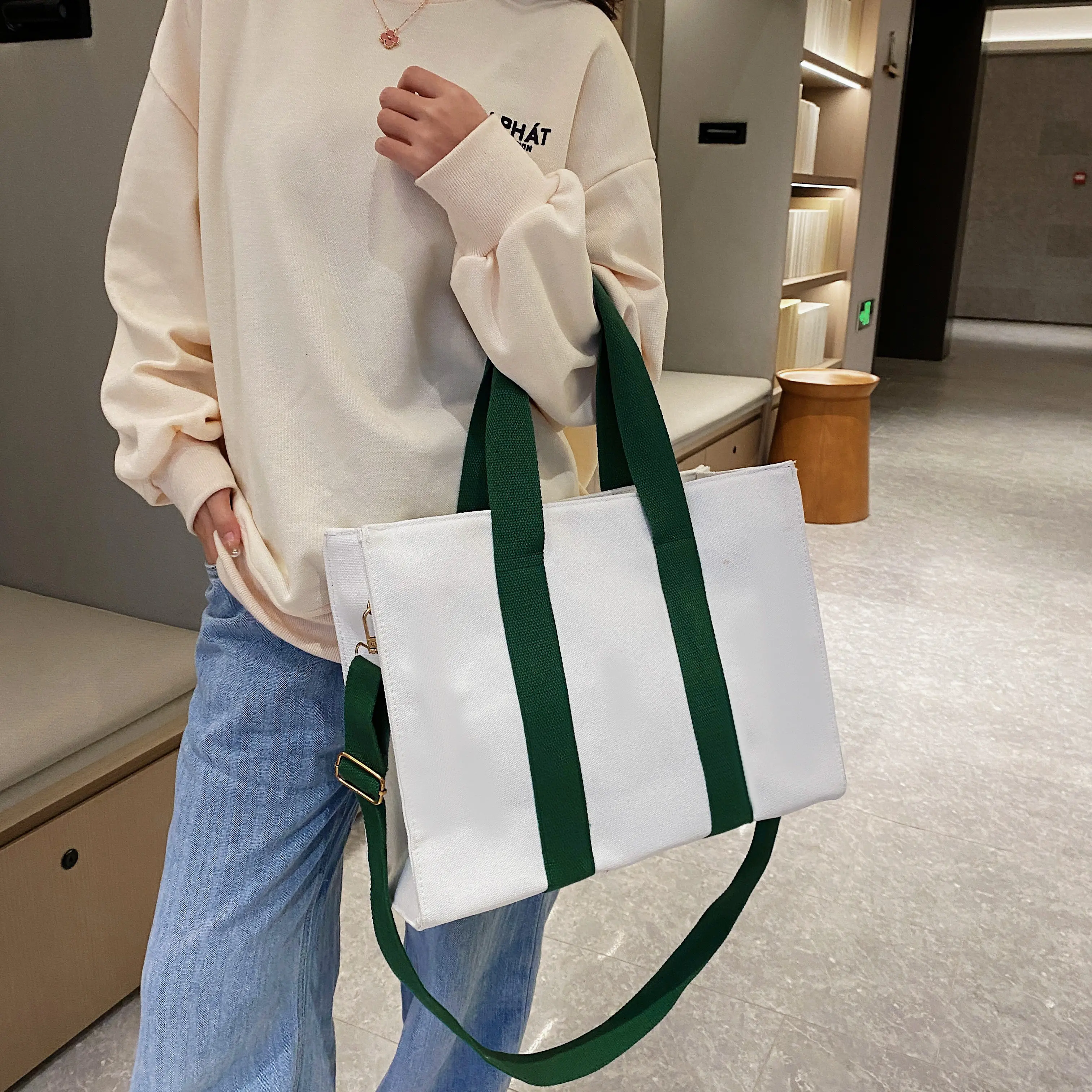 Sacolas de algodão personalizadas para compras reutilizáveis sacolas de lona de algodão liso em branco promocionais com logotipo impresso personalizado