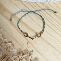 Wasserdichtes 18K Vergoldetes Snaffle-Bit-Armband Verstellbares Boho Reitsport Miyuki Perlen Pferde-Charm Damen Geschenk