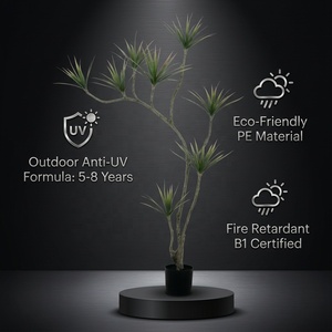 OH ARTS Arbre artificiel Dracaena Marginata de 1,80 m, toucher réel, en pot, faux arbre du dragon de Madagascar, pour les espaces commerciaux de style Mid-Century Modern - Product Image 2