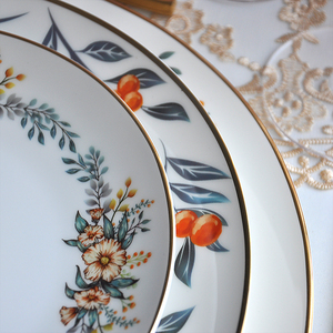 <span class=keywords><strong>Platos</strong></span> de <span class=keywords><strong>porcelana</strong></span> dorados más populares para la cena, vajilla de cerámica usada para restaurante de boda - Product Image 5