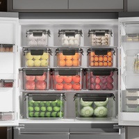Réfrigérateur bac à légumes scellé Transparent boîte à lunch aux fruits de grande capacité boîte de rangement des aliments en plastique PET domestique