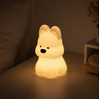 Lampada Notturna LED a Forma di Cucciolo, Ricaricabile, RGB, Controllo Touch, Type-C, Timer, Dimmerabile, Luce d'Atmosfera Delicata per Camera da Letto dei Bambini