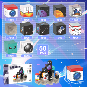 <span class=keywords><strong>2025</strong></span> xu hướng STEM 3D <span class=keywords><strong>Magnetic</strong></span> Cube Set nam châm đồ chơi hàng không vũ trụ chủ đề trẻ em câu đố Toddler từ khối xây dựng cho bé - Product Image 2
