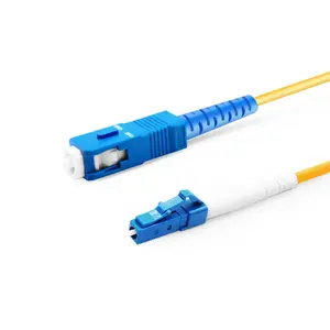 Factory Price Single Mode LC/UPC-SC/UPC Jumper Optical Fiber Patch Cord PVC Jacket Simplex Fiber Optimal Communication Cables