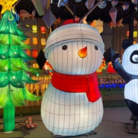 Anpassbare Chinesische Festival-Laterne Handgefertigte Wasserdichte Seiden-Schneemann-Laterne für Weihnachts- und Festdekoration