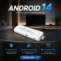 Clé TV Android 14 4K Quad Core XS97 SMART PRO 14 de l'usine chinoise avec WiFi 2.4G/5GHz et télécommande
