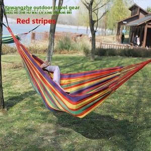 <span class=keywords><strong>Hamac</strong></span> balançoire d'extérieur en toile épaisse anti-retournement à rayures rouges, simple/double, pour dortoir étudiant, intérieur, pour adultes - Product Image 4