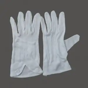 OEM 정전기 방지 흰색 100% 면 유니폼 장갑 의식 퍼레이드 검사 장갑