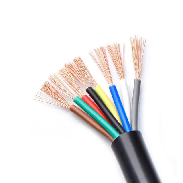 300V 500V Solid Copper PVC Insulated Flexible RVV Cable with 0.75-2.5mm Diameters & 2-5 Cores for Electric Power Applications