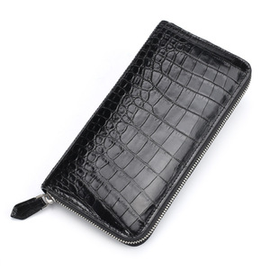 Bolso de mano de piel auténtica de cocodrilo <span class=keywords><strong>siamés</strong></span> tailandés, cartera larga informal de piel de vientre con patchwork - Product Image 5