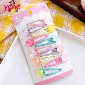 Juegos de 10 piezas de pinza de pelo BB transparente dulce y lindo para niños horquilla de resina versátil y simple - Product Image 2