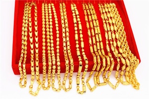 Collar de eslabones de cadena audaz de cobre duradero chapado en oro vietnamita para hombres elegante patrón geométrico joyería de moda estilo de moda - Product Image 4