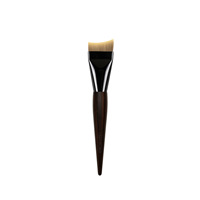 Pinceau de maquillage de haute qualité à manche en bois, en forme de croissant, ultra-fin, pour fond de teint et masque