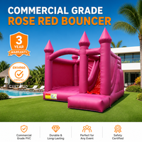 Sécurité avant tout, château gonflable rose EN14960, PVC 0,55 mm, qualité commerciale, château de saut pour princesse, pour location de matériel de fête
