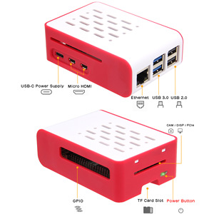 Boîtier officiel Raspberry Pi 5, blanc et rouge, en plastique ABS, avec ventilateur officiel, boîtier de protection Raspberry Pi - Product Image 5