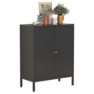 Cuisine nordique <span class=keywords><strong>moderne</strong></span> Salle à manger <span class=keywords><strong>Salon</strong></span> Armoire Double Porte Triple Blanc Noir Haute Acier Buffet de cuisine - Product Image 5
