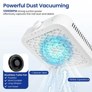 Aspirateur à poussière pour ongles 6000/9000/12000 tr/min, sans balais, turbo, puissant, avec filtres, outil domestique - Product Image 3