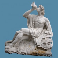 Décoration de la maison grecque grand trident extérieur en marbre Poséidon dieux Sculptures Statues