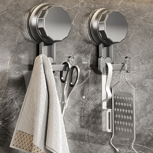 Gantungan handuk vakum kuat, rak handuk kait tanpa perekat, dinding dapur kamar mandi, tanpa tanda dapat digerakkan - Product Image 3