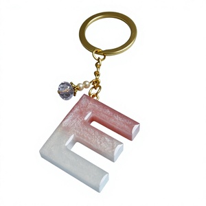 Handmade Resin Alphabet Letter Keychain, Personalized <b>Initial</b> Key <b>Ring</b> <b>with</b> Colorful Design, Custom Bag Charm and Stylish - Product Image 5