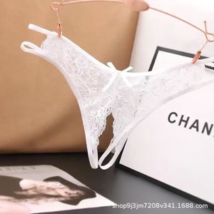 Strings en dentelle sur mesure, sexy, à entrejambe ouvert, transparents, sans dépose, taille basse, avec nœud ajouré, chauds et séduisants. - Product Image 2