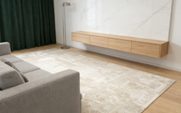 Tapis Wilton tissé à la machine en jacquard, à poils coupés, écologique, avec envers antidérapant, en fibre de polyacrylonitrile, pour intérieur moderne