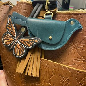 Stylish PU Leather <b>Cute</b> Bird-shaped Coins <b>Purse</b> Colorful Creative Wallet Keychain Button Closure Lovely Bag Charms Pendant Gifts - Product Image 2