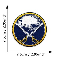 Écusson brodé thermocollant ou à coudre avec logo d'équipe de hockey sur glace, pour uniforme, maillot, casquette, sac à dos, DIY