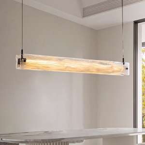 Barra de mesa de estilo italiano, candelabro de tira larga, luces colgantes de cristal nórdico para comedor o restaurante - Product Image 1