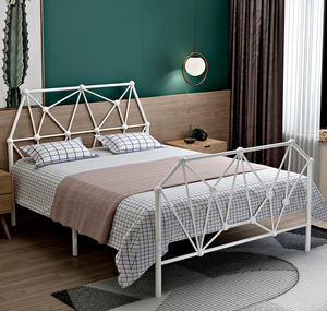 Dormitory Construction Single Tier Coated Pipe Manufacturers Sell Iron Metal <b>Bed</b> King-size <b>Frame</b> Type <b>Platform</b> Bedroom Furniture - Product Image 5