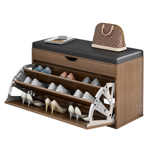 Moderno Organizzatore di Lusso per la Casa, Mobile Portascarpe <span class=keywords><strong>in</strong></span> <span class=keywords><strong>Legno</strong></span> Bianco, Armadio Rotante per Scarpe con Panca - Product Image 2