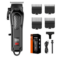 Tondeuse à cheveux électrique professionnelle personnalisée pour salon, tondeuse rechargeable pour hommes, machine de coupe de cheveux LCD pour barbier