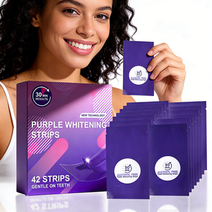 Bandes blanchissantes pour les dents Glorysmile, saveur menthe, 30 minutes, 42 pièces, <span class=keywords><strong>PAP</strong></span>+ Bandes blanchissantes pour les dents violettes, logo personnalisé - Product Image 1