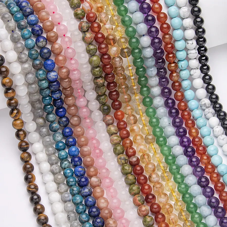 Natural Stone beads Crystal Bead Tiger Eye Amethyst Rose Quartz Lapis Lazuli Citrine Loose Beads for bracelet jewelry diy making
