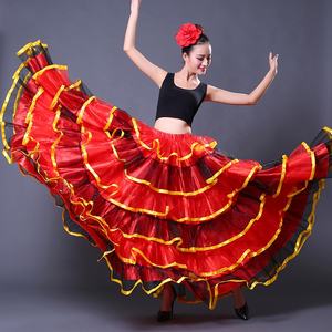 Falda Tutú Larga para Baile de Salón, <span class=keywords><strong>Flamenco</strong></span>, Danza del Vientre, Disfraz de Halloween para Mujer - Product Image 2