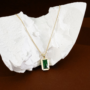 Luxury Vintage <b>Ruby</b> Emerald Jewelry Set Gold Plated CZ Halo Pendant <b>Necklace</b> Dangle Earrings for Women Bridal Party Gift - Product Image 6