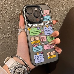 <span class=keywords><strong>Funda</strong></span> bonita de dibujos animados con eslogan Ins para iPhone 17 Air 16E 16 15 14 13 <span class=keywords><strong>12</strong></span> <span class=keywords><strong>Mini</strong></span> 11 Pro Max XR XS 7 8 Plus SE - Product Image 2