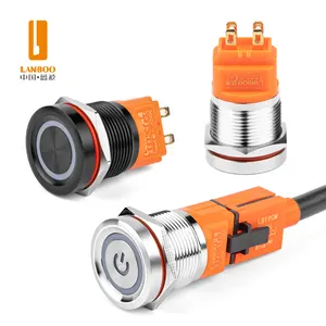 LANBOO 19/22mmメタルタッチスイッチ、LEDバイカラーコンクトコントロールソフトタクトボタン防水IP68 RoHS
