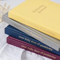 Carnet de Gratitude Quotidienne A5 en Lin à Couverture Rigide Personnalisable – Livre de Bien-être et de Soins Personnels avec Affirmations et Proufs de Pleine Conscience – Non Daté