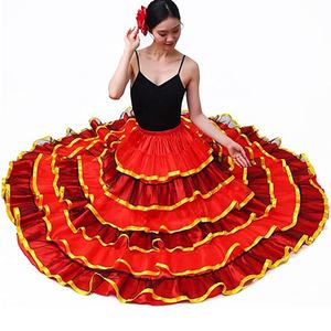 Falda Tutú Larga para Baile de Salón, <span class=keywords><strong>Flamenco</strong></span>, Danza del Vientre, Disfraz de Halloween para Mujer - Product Image 6